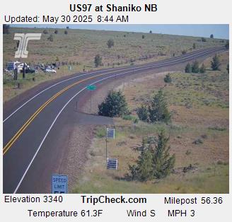 Traffic Cam US 97 at Shaniko NB